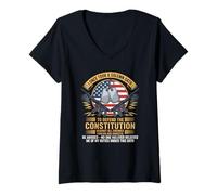 Femme I Once took a solemn serment to defend the Constitution Veteran T-Shirt avec Col en V
