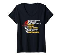 Femme I Own It Forever The Title Firefighter Fireman Firefighters T-Shirt avec Col en V