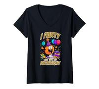 Femme I party like it's my birthright T-Shirt avec Col en V