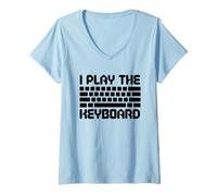 Femme I Play The Keyboard Funny Computer Programmer Coder T-Shirt avec Col en V