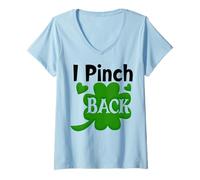 Femme I Punch Back Trèfle drôle St Patrick pour Homme et Femme T-Shirt avec Col en V