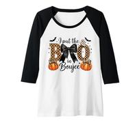 Femme I Put The Boo in Boujee Mignon Halloween Fantôme Citrouille Léopard Manche Raglan
