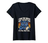 Femme I Ran The House While You Were Gone Its Fine Don't Ask T-Shirt avec Col en V