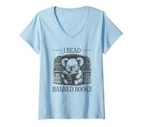 Femme I Read Banned Books T-Shirt avec Col en V