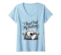 Femme I Read Past My Bedtime T-Shirt avec Col en V