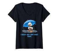 Femme I Really Just Can't Adult Today - Drôle de dicton T-Shirt avec Col en V
