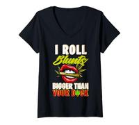 Femme I Roll Blunts est Plus Gros Que Ton Canard T-Shirt avec Col en V