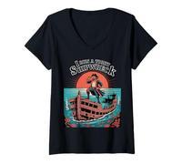 Femme I Run a Tight Shipwreck, Un Pirate Sarcastique T-Shirt avec Col en V