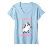 Femme I Run on Sprinkles Funny Unicorn T-Shirt avec Col en V