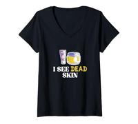 Femme I See Dead Skin Drôle Dermatologists Skin Doctor T-Shirt avec Col en V