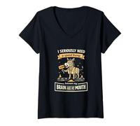 Femme I Seriously Need Speed Bump Between My Brain and My Mouth T-Shirt avec Col en V