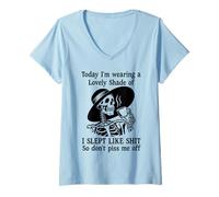 Femme I Slept Like Shit Don't Piss Me Off Today I Choose Violence T-Shirt avec Col en V