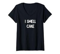 Femme I Smell Cake Funny Food Lover Design Tees Mugs and Decor T-Shirt avec Col en V