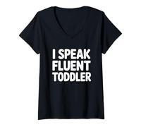 Femme I Speak Fluent Toddler T-Shirt avec Col en V