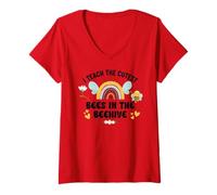 Femme I Teach The Cutest Bees in The Bee Hive Pre School Teacher T-Shirt avec Col en V