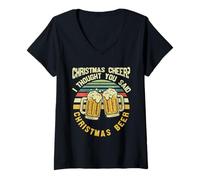 Femme I Thought You Said Christmas Beer Funny Drinking Beer Lover T-Shirt avec Col en V