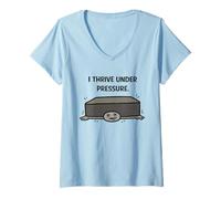 Femme I Thrive Under Pressure Funny Stick Man Humour T-Shirt avec Col en V