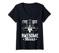 Femme I’ve Got Awesome Moves Funny Chess Design T-Shirt avec Col en V