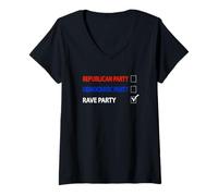 Femme I Vote Rave Party | Funny House Music T-Shirt avec Col en V