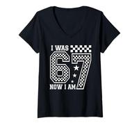 Femme I Was 6 Now I'm 7 Funny 7 Years Old 6 7 Birthday Party Kids T-Shirt avec Col en V
