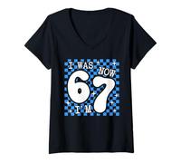 Femme I Was 6 Now I'm 7 Funny 7th Birthday Cool Seven Years Old T-Shirt avec Col en V