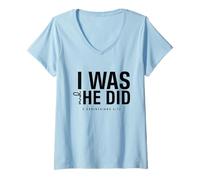 Femme I Was and He Did Bible Verse 2 Corinthiens 5 17 Christian T-Shirt avec Col en V