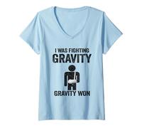 Femme I Was Fighting Gravity Gravity Won Broken Hand Arm T-Shirt avec Col en V