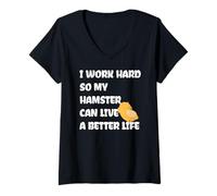 Femme I Work Hard So My Hamster Can Live A Better Life T-Shirt avec Col en V
