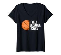 Femme I Yell Because I Care Basketball Fan T-Shirt avec Col en V