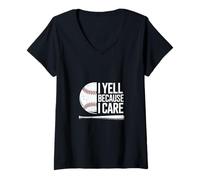 Femme I Yell Because I Care T-Shirt avec Col en V