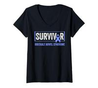 Femme IBS Sensibilisation Survivor - Sensibilisation au Syndrome de l'intestin Irritable T-Shirt avec Col en V