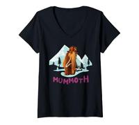 Femme Ice Age Mummoth Noël T-Shirt avec Col en V