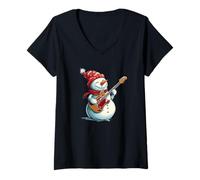 Femme Ice Cold Riffs d'une guitare chaude pour garçons et filles T-Shirt avec Col en V