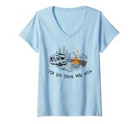 Femme Ich Bin dann Mal weg | Camping, Camper & Wohnmobil T-Shirt avec Col en V