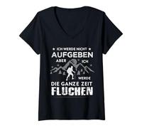 Femme Ich werde Nicht aufgeben Hiker T-Shirt avec Col en V