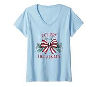 Femme Ici, ça ressemble à un goûter T-Shirt avec Col en V