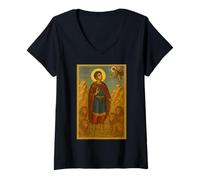 Femme Icône du prophète orthodoxe Daniel T-Shirt avec Col en V