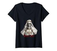 Femme Icône du Roi Baudouin IV de Jérusalem - Deus Vult T-Shirt avec Col en V