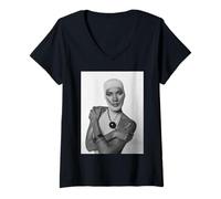 Femme Icône Mode et Musique Grace Jones par Allan Ballard T-Shirt avec Col en V