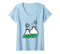 Femme Icônes de Chimie - Design Tube à essai T-Shirt avec Col en V
