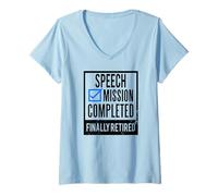 Femme Idée Cadeau de Retraite Discours à la Retraite T-Shirt avec Col en V