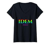 Femme IDEM LGBT Arc-en-Ciel d'inspiration Latine identique mais Unique T-Shirt avec Col en V