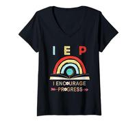Femme IEP I Encourage Le progrès de l'enseignement spécialisé pour Les Enseignants T-Shirt avec Col en V