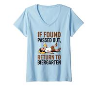 Femme If Found Passed Out Return to Biergarten Oktoberfest Drunk T-Shirt avec Col en V