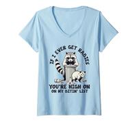 Femme If I Ever Get Rabies, You're High on My Bitin' List Raton Laveur T-Shirt avec Col en V
