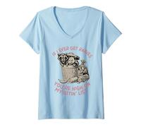 Femme If I Ever Get Rabies, You're High on My Bitin' List Raton Laveur T-Shirt avec Col en V