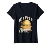 Femme If i Fits i Sits Forever T-Shirt avec Col en V