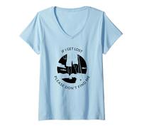 Femme If I Get Lost Please Don't Find Me (Graphique de randonnée) T-Shirt avec Col en V