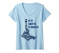 Femme If It Shifts It Drifts: Funny Manual Shift Gearbox Car Humor T-Shirt avec Col en V