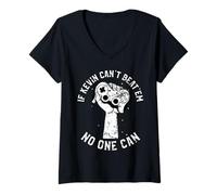 Femme If Kevin Can't Beat'em No One Can Gamer Prénom Kevin T-Shirt avec Col en V